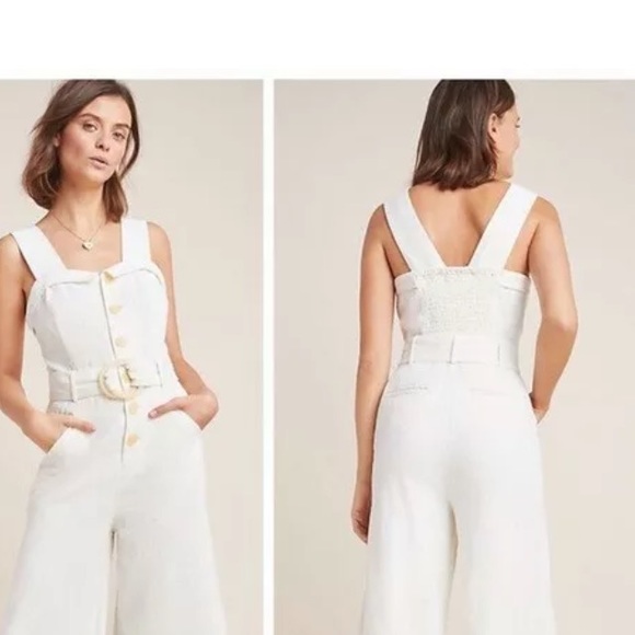 Anthropologie Cape Cod Jumpsuit NWT  S 14, ivory - Picture 3 of 8